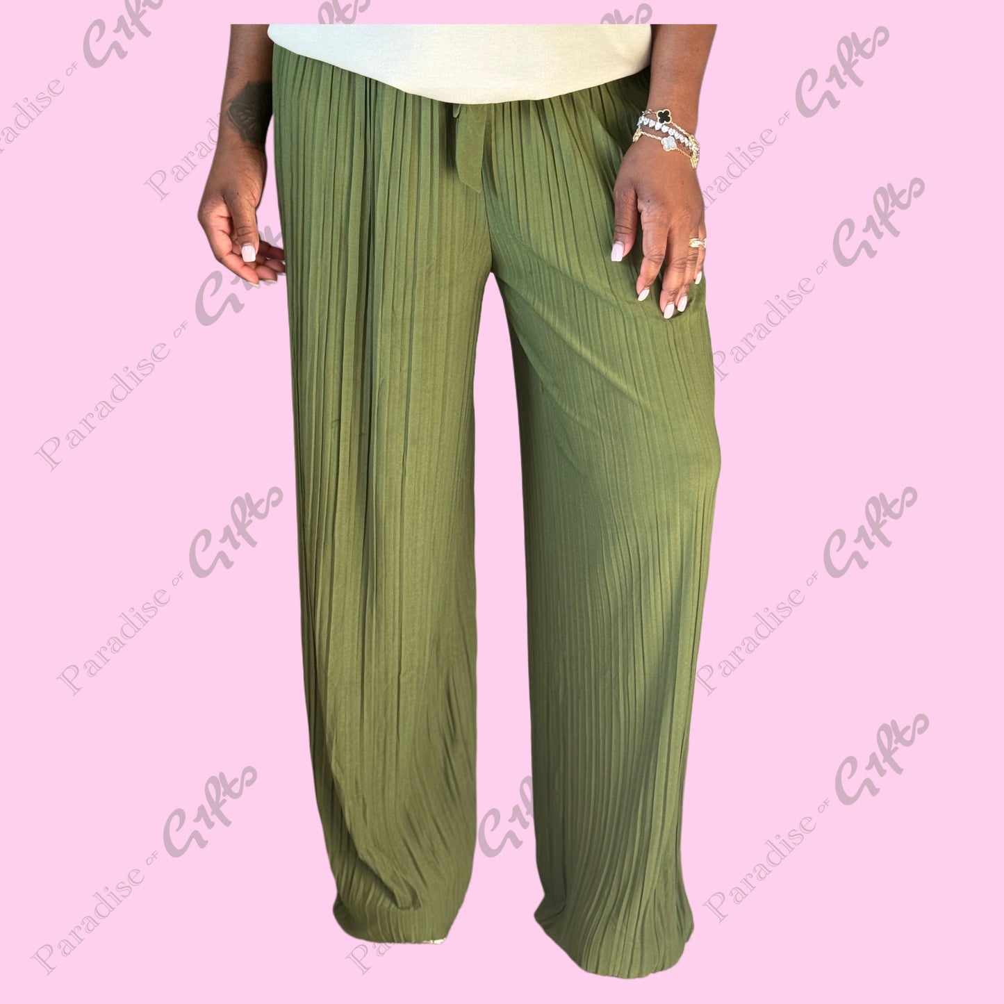 Soft Gurl Pleated Wide-Leg Pants