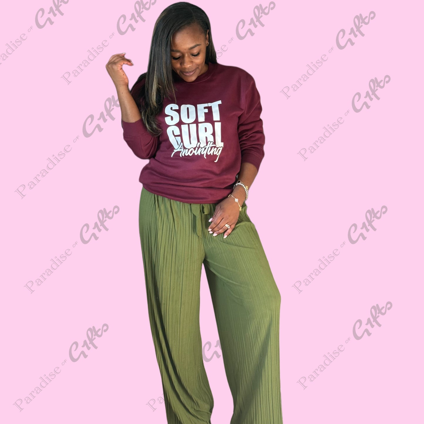 Soft Gurl Pleated Wide-Leg Pants