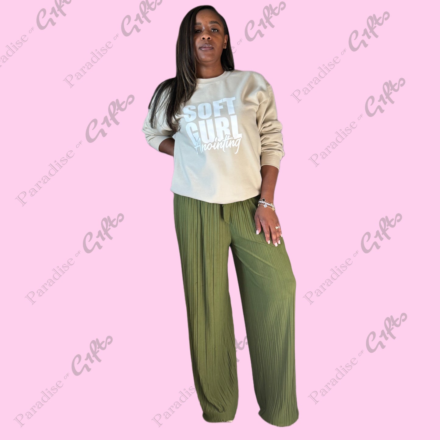 Soft Gurl Pleated Wide-Leg Pants